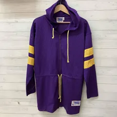 NBA ロサンゼルス レイカーズ メッシュ プルオーバー パーカー 90年代 ジップパーカー バスケットボール パープル Mサイズ