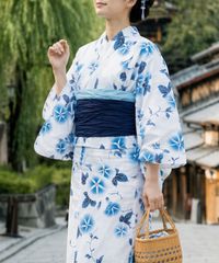 青色幾何学模様 浴衣 単品 麻の葉 綿 麻 花火 盆踊り - メルカリ