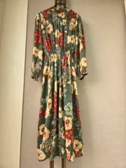 ZARA BASIC フローラル シフォンワンピ—ス ロング