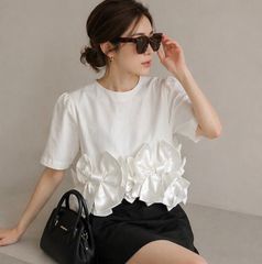docking ribbon shortT shirt.white frene - メルカリ