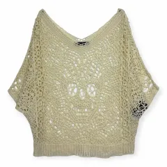 HYSTERIC GLAMOUR(ヒステリックグラマー) ドクロ スカル クロシェ 半袖 ニット Tシャツ プルオーバー