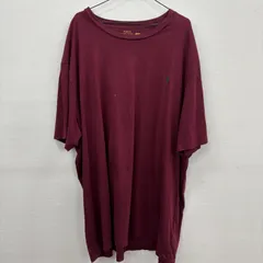 Y370 POLO RALPH LAUREN 4XL ボルドー クルーネック半袖Tシャツ ワンポイント刺繍 シンプル デザイン 古着卸 アメリカ仕入