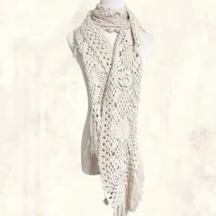 日本 白 フェアリー バラ デザインテープ ショール & マフラー