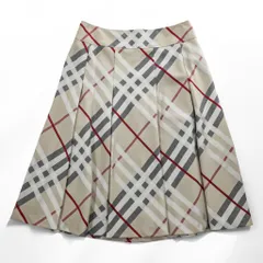 BURBERRY LONDON ノバチェック プリーツ スカート M ベージュ 日本製