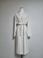 L214 アイボリー ストライプ ロング シャツ ONE PIECE