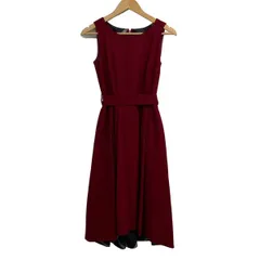 BLUE LABEL CRESTBRIDGE(ブルーレーベルクレストブリッジ) ワンピース サイズ36 S レディース - レッド ノースリーブ/ロング