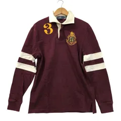 ポロラルフローレン ポロシャツ ラガーシャツ カスタムフィット ボルドー系 メンズ サイズL POLO RALPH LAUREN 【AFB22】