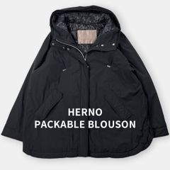 極美品 HERNO ナイロン スプリングジャケット ブルゾン ダークネイビー