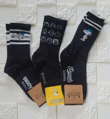SNOOPYブラック靴下3足セット