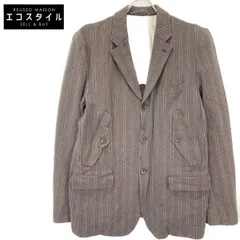 COMMEdesGARCONS HOMME コムデギャルソンオム HO-J003 04年製 ｽﾄﾗｲﾌﾟ縮絨ｼﾞｬｹｯﾄ L