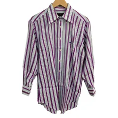 ETRO(エトロ) 長袖シャツ サイズ43 メンズ - 白×パープル×ライトブルー ストライプ
