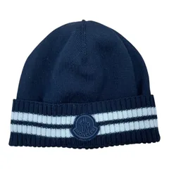 MONCLER モンクレール ニット帽  ベビー キッズ BERRETTO TRICOT G29549Z734 A9630  ネイビー×ホワイト サイズM キングラム[01]のサムネイル