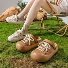 신품 샌들 2WAY EVA 소재 두꺼운 볼륨 샌들 컴포트 샌들 플랫폼 청키 사보 유니섹스 여성 남성 슬리퍼 걷기 쉬운 신기 쉬운 신발 미끄럼 방지 리조트 여행 여행 피곤하지 않은 mlcrs