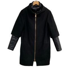 美品 HERNO ダウンコート 切替 異素材 ニット 38 M 黒 2way - メルカリ