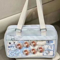 Brand new shoulder bag, ita bag, tote bag, women's bag, handbag, school bag, student bag, transparent window, can badge, fan activity, fan bag, clear bag, JK, uniform, school commute, girls, high school girl, middle school girl, stylish, mlnta