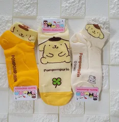 ポムポムプリン靴下3足セット