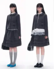 (海外配送) ウール ジャケット スカート セット