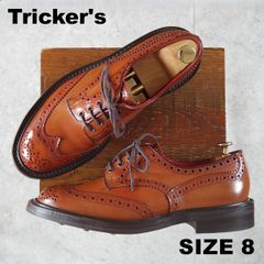 미사용 Trickers SIZE 8 [귀중 아마렛트 동계 칼라의 코드 밴/다이 나이트 구두창/BOURTON]버튼/M5633/차/Tricker'so775