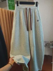 (海外配送) 起毛トレーナー ジョガーパンツ グレー