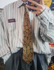 (海外配送)レトロスタイル メンズ カジュアル ストライプ シャツ