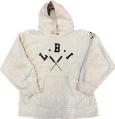 80s USA製 Champion リバースウィーブ パーカー LBI 袖プリント トリコ XL