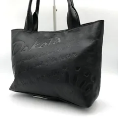ダコタ Dakota トートバッグ ハンドバッグ レザー ブラック 黒 型押し 中古
