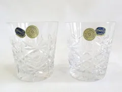 【224975】BOHEMIA ボヘミアングラス  クリスタルガラス　ロックグラス　カットグラス　ペア　チェコ製