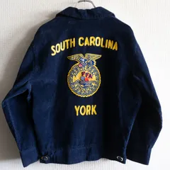 【雰囲気抜群】 FFA ファーマーズ ジャケット【ワーク ジャケット】40 SOUTH CAROLINA コーデュロイ 刺繍 古着 26040699