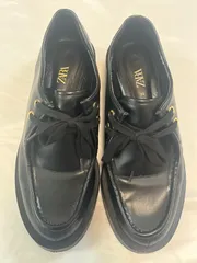 【224537】ZARA ザラ  ローファー　シューズ　厚底　レザー（合皮）　39  ・ ブラック