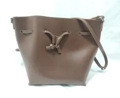 【224518】YAHKI ヤーキ  レザー　巾着バッグ　ショルダーバッグ  ・ ブラウン