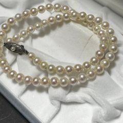 本真珠 6.4〜6.8㎜ 40㎝ あこやパールネックレス シルバークラスプ 