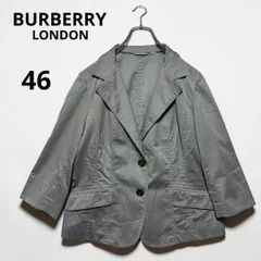 BURBERRY LONDON バーバリーロンドン テーラードジャケット グレー サイズ46 七分袖 ショート丈 レディース 三陽商会 日本製 ノバチェック 裏地 軽量 コットン混 ストレッチ 薄手 春夏 ジャケット 羽織り カジュアル 通勤 上品 シンプルのサムネイル