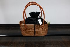 12closet 福田麻琴さんコラボ バスケットバッグ ナチュラル蓋クロス