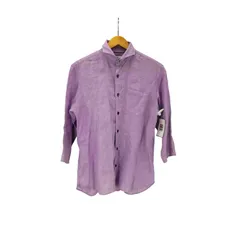 ランバンオンブルー LANVIN en Bleu ショールカラー L/S シャンブレー リネン シャツ メンズ EUR：48 のサムネイル