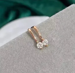 1粒ピンクゴールド　フック　ピアス