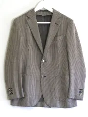 【229532】Loro Piana PILGRIM TOMORROWLAND トゥモローランド  シルク・リネン混　テーラードジャケット メンズ  ・42 白/紺