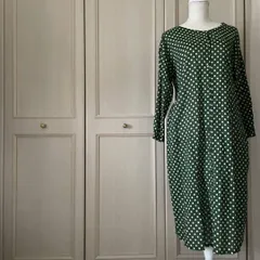 【東あずま店　併売品】　パーリッシィ PARICI ドット 水玉 シャツ ワンピース ロング　長袖　natural　ナチュラル　longのサムネイル