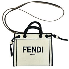 s*a様 FENDI フェンディ キャンバストート オフホワイト ブラック ハン 
