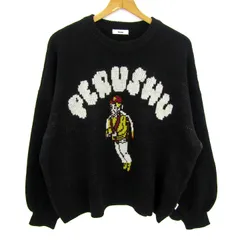 ペルーシュ セーター トップス 長袖 クルーネック ロゴ ニット メンズ Mサイズ ブラック Perushu 【中古】のサムネイル