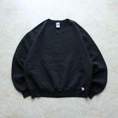 90s USA製 ブラック 黒 無地 Russell ラッセル スウェット 前V - メルカリ