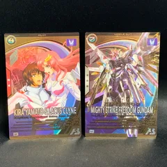 【中古品】 ガンダムアーセナルベース キラ &ラクス とマイティーストライクフリーダム Uのセット トレーディングカード 【078-260426-SH-30-min】のサムネイル