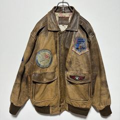 A2 G1羊革 フライトジャケット M ボア着脱可 レザージャケト 派手 M~L