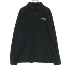 美品 Callaway キャロウェイ 長袖 ポロシャツ LL ブラック メンズ 古着