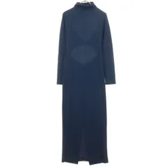 ZARA ザラ 長袖 ロングワンピース S ネイビー バックジップ レディース 古着