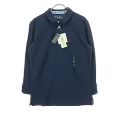未使用 Eddie Bauer エディーバウアー ワンポイントロゴ 長袖 ポロシャツ PS ネイビー レディース 古着のサムネイル