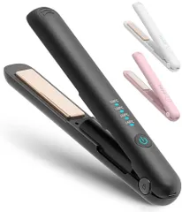 持ち運びヘアアイロン USB充電式 ミニ 前髪 アイロン 2WAY カール/ストレート 充電式ヘアアイロン コードレス 18mm プロ仕様200℃ TYPE-C 3200mAh大容量 140℃?200℃4段階温度調整 自動電源OFF 誤起動防 89f13ab8