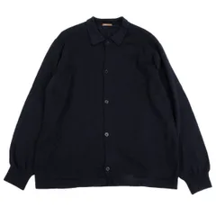 ワイズフォーメンY's for men ウールニットシャツ 紺M位のサムネイル