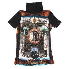 ゴルチエジーンズGAULTIER JEAN'S 偉人プリントハイネックTシャツ 黒マルチ48のサムネイル