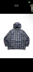 90s Eddie Bauer ヴィンテージ チェック フーデッド アノラック