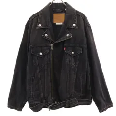 LEVI'S PREMIUM リーバイスプレミアム デニム ライダースジャケット L ブラック ジージャン ビックE メンズ 古着